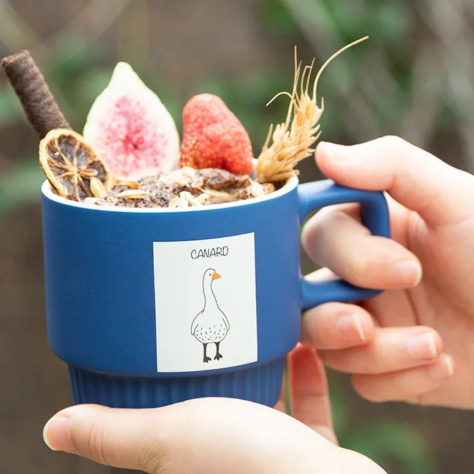 French ceramic animal coffee cup breakfast milk afternoon tea cup cute and high-end tabletop decoration