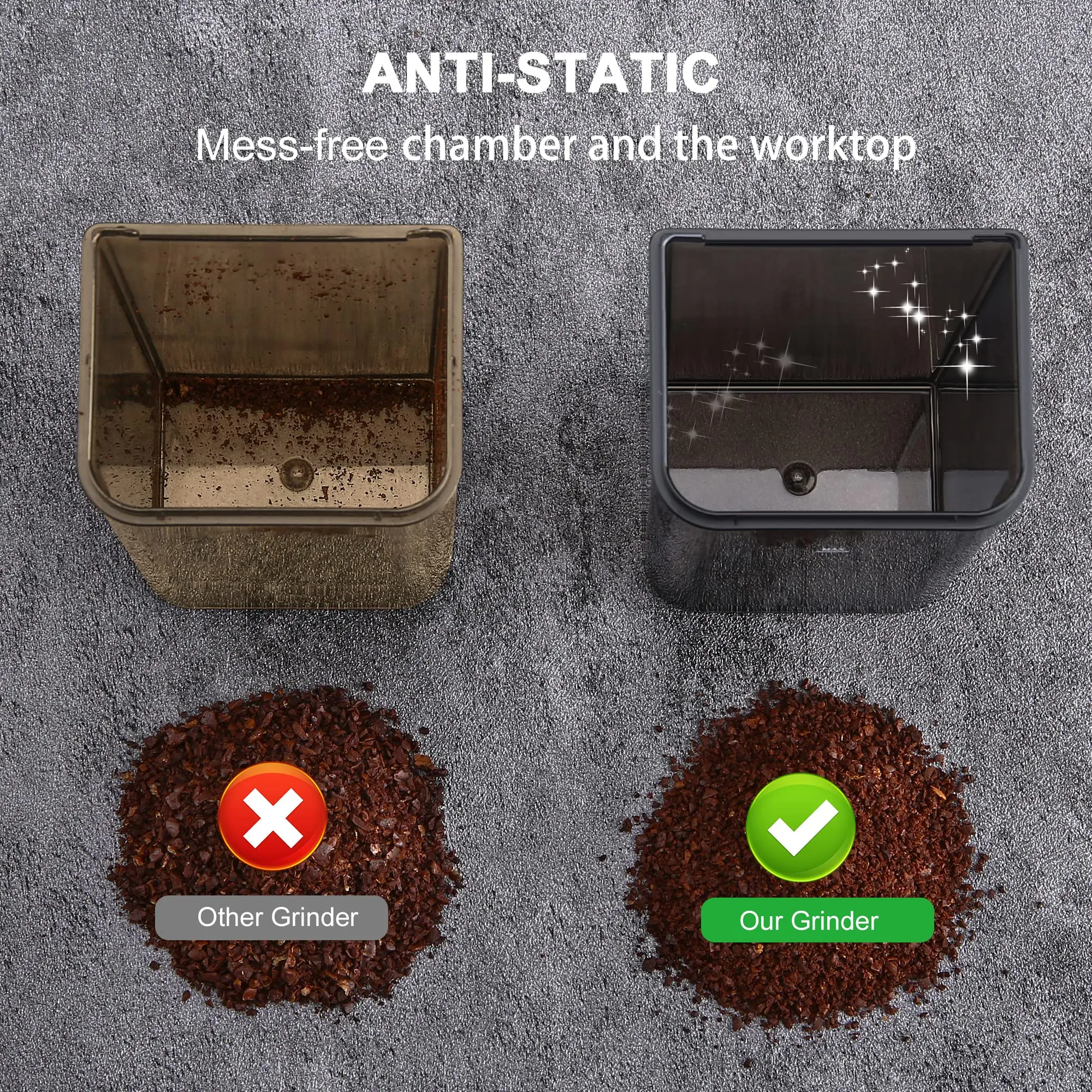 Conical Burr Espresso Coffee Grinder with 24 Grind Settings stainless steel electric coffee beans grinder burr For 2-12 Cups