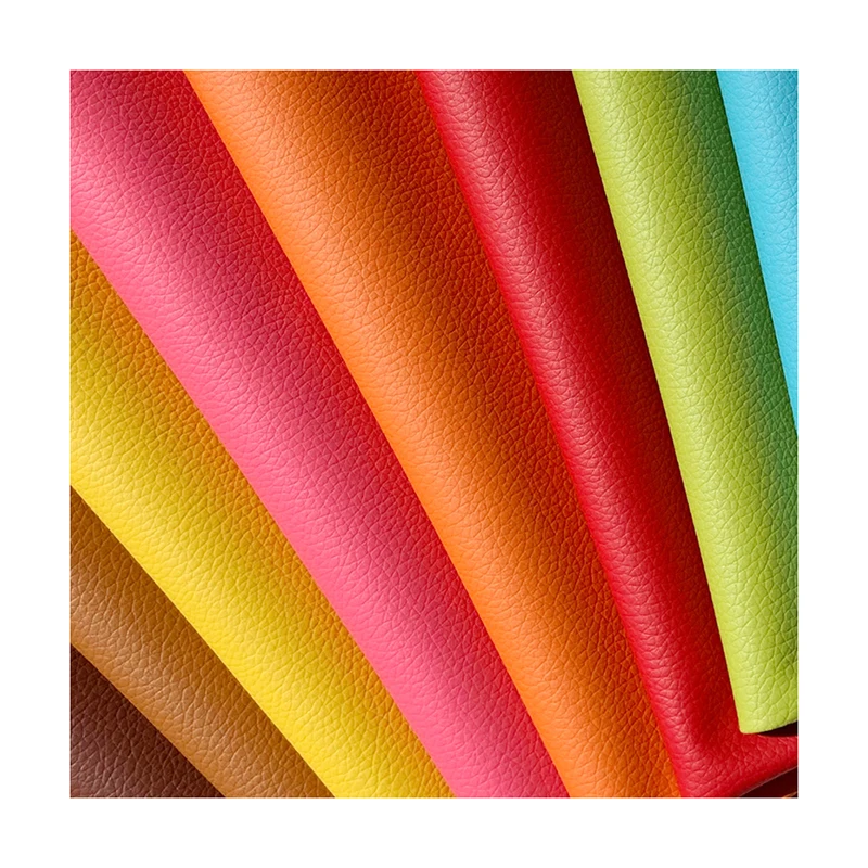 PVC synthetic leather encryption knitted litchi texture embossed leather for car seat sport equipment leather product fabric