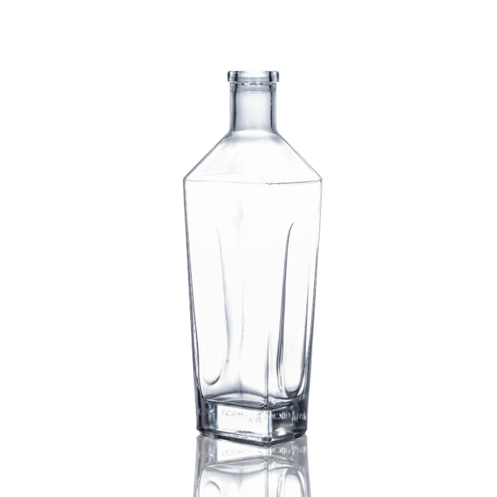 750ml mexico style empty square glass bottle for tequila