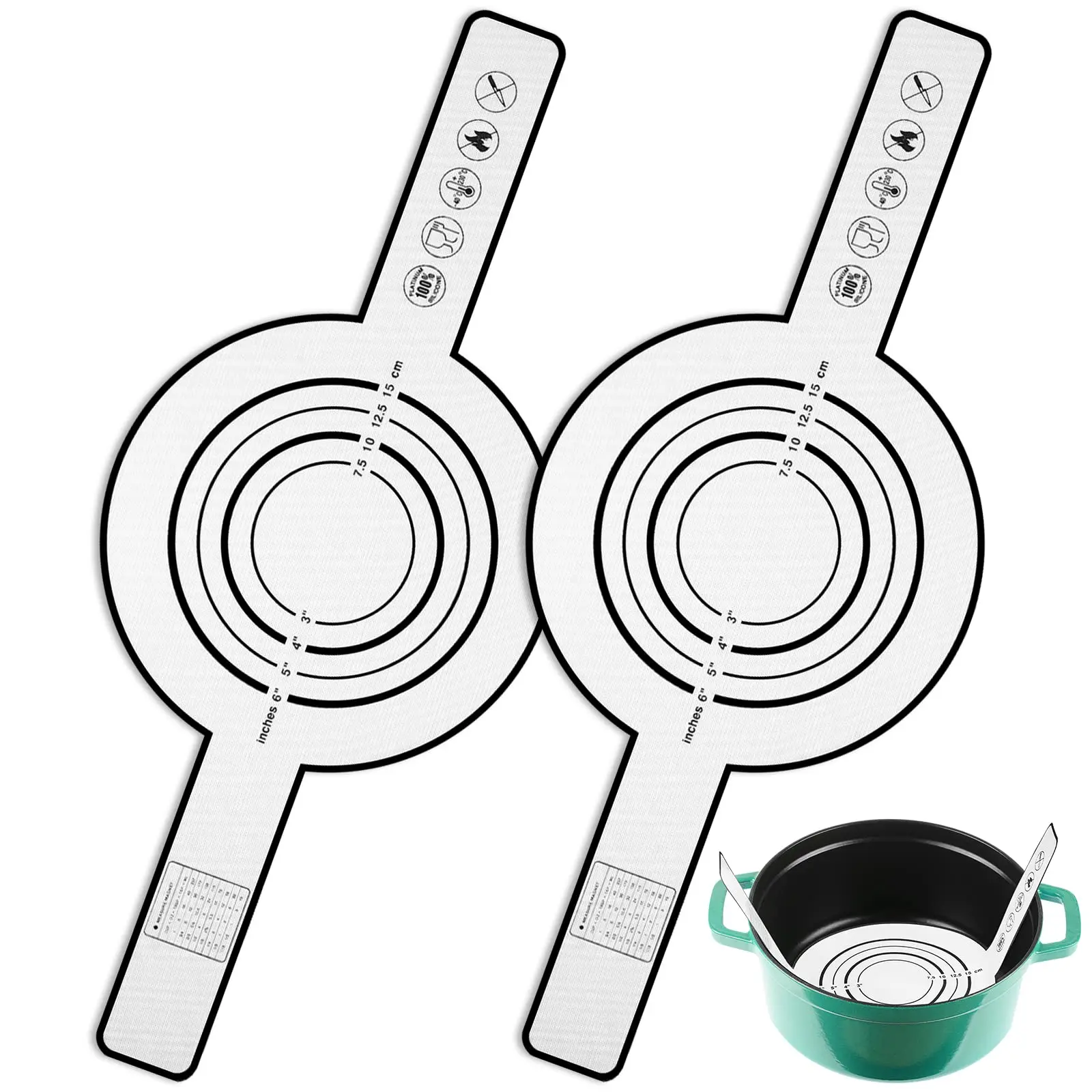 Silicone Baking Mat for Dutch Oven Bread Baking Non-stick Baking Mat with Long Handle 8.3 Inch Reusable Silicone Baking Sheets