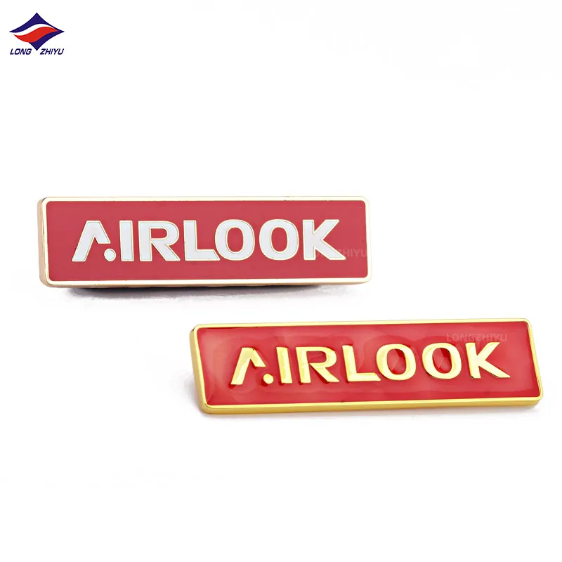 Longzhiyu metal brooch pins custom factory wholesale enamel name pins company logo badge