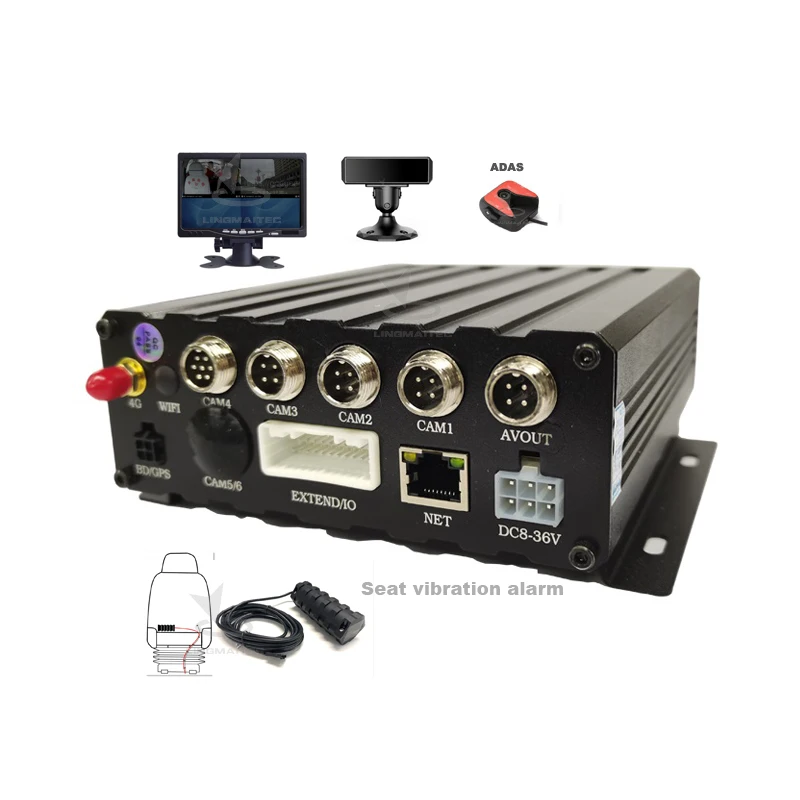 AI car seat vibration alarm driver behavior monitoring MDVR with ADAS camera GPS tracking