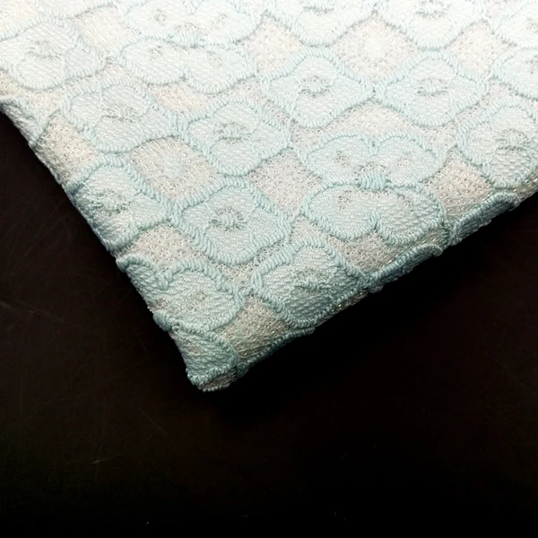 Shiny Multi Color Blue Flower Pattern Embroidery Lace Fabric In Stock