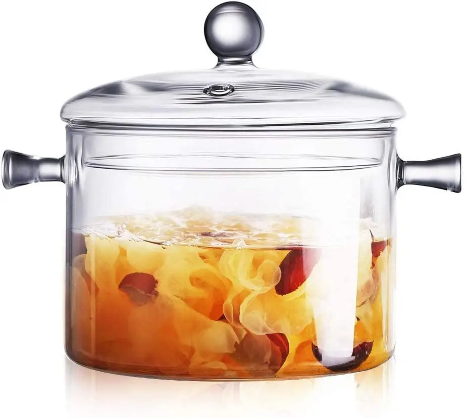 Heat-resistant Glass Stovetop Pot and Pan with Lid