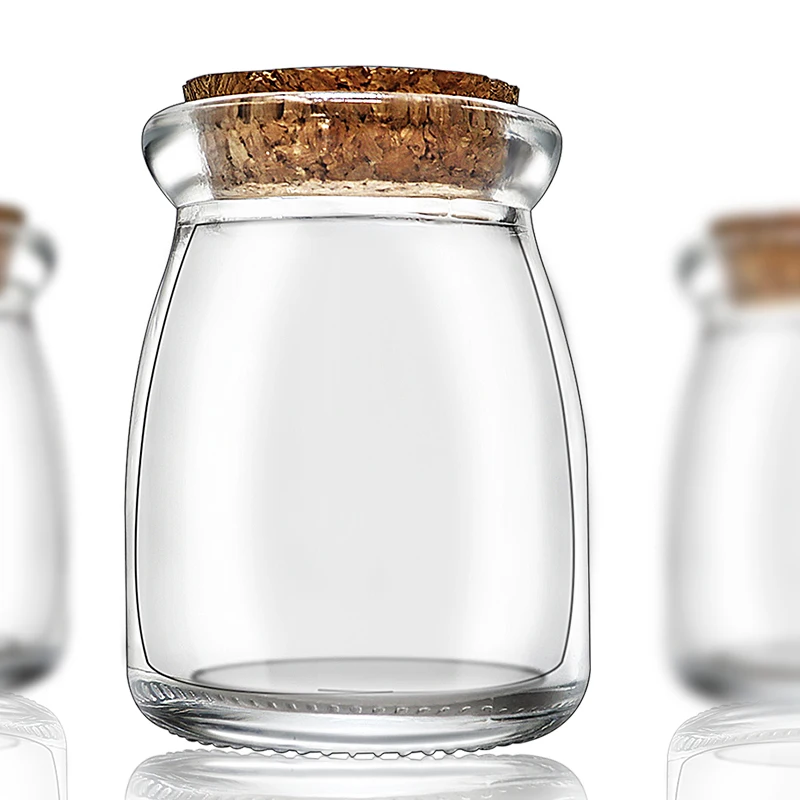 Empty Yogurt Container Glass Cookie 100ml 150ml Pudding Packaging Coconut Cream for Curling Hair Jar 200 ml