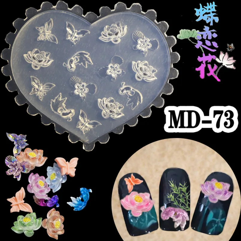 Big Size 3D Acrylic Nail Mold Diy Crystal UV Gel Silicone Clear Nail Mold Nail Accessories