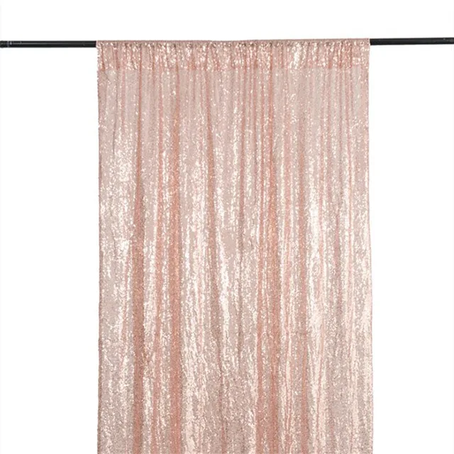 Hotel wedding banquet scene background curtain silver rose gold embroidered cloth Sequin curtain