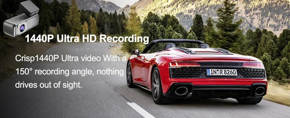 1.5 inch mini WiFi APP Control Dash Cam Car DVR Camera 2K HD Night Vision Car Camera G-sensor Video Recorder Parking monitoring