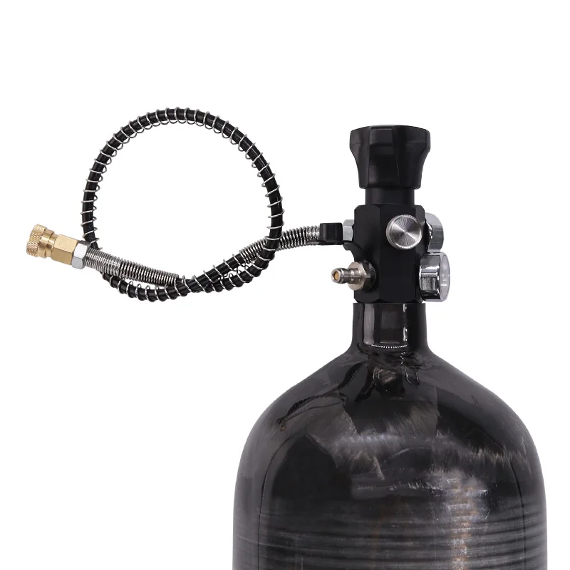 5/8-18UNF or M18*1.5 or 7/8-14UNF Paintball Fill Station Paintball Pcp air  Charging Valve Dual Gauge with 50cm Hose