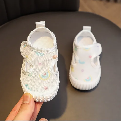 Summer new style 0-1-3 year old baby hollow mesh shoes soft sole breathable toddler shoes small fresh sandals