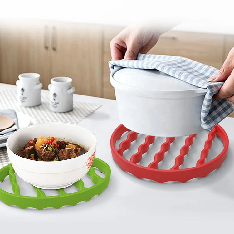 2 Pack Steaming Roasting Accessories Compatible BBQ Silicone Roasting Rack Round & Oval Roaster Racks