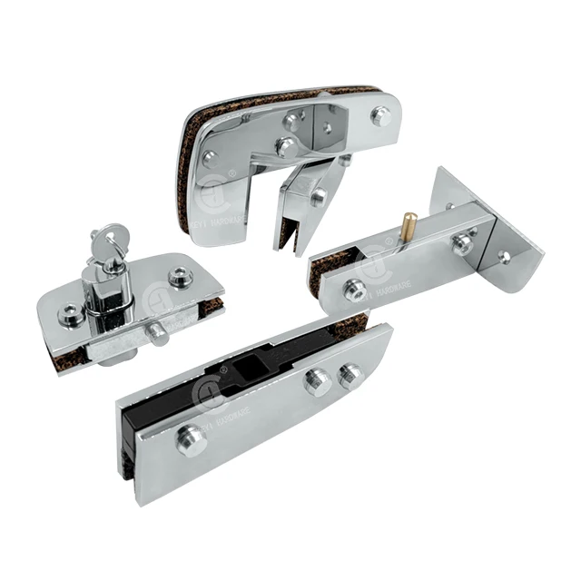 China manufacturer 90 Degree Glass Clips For Shower Room Stainless Steel  glass swing door  bottom and top patch fitting clamp