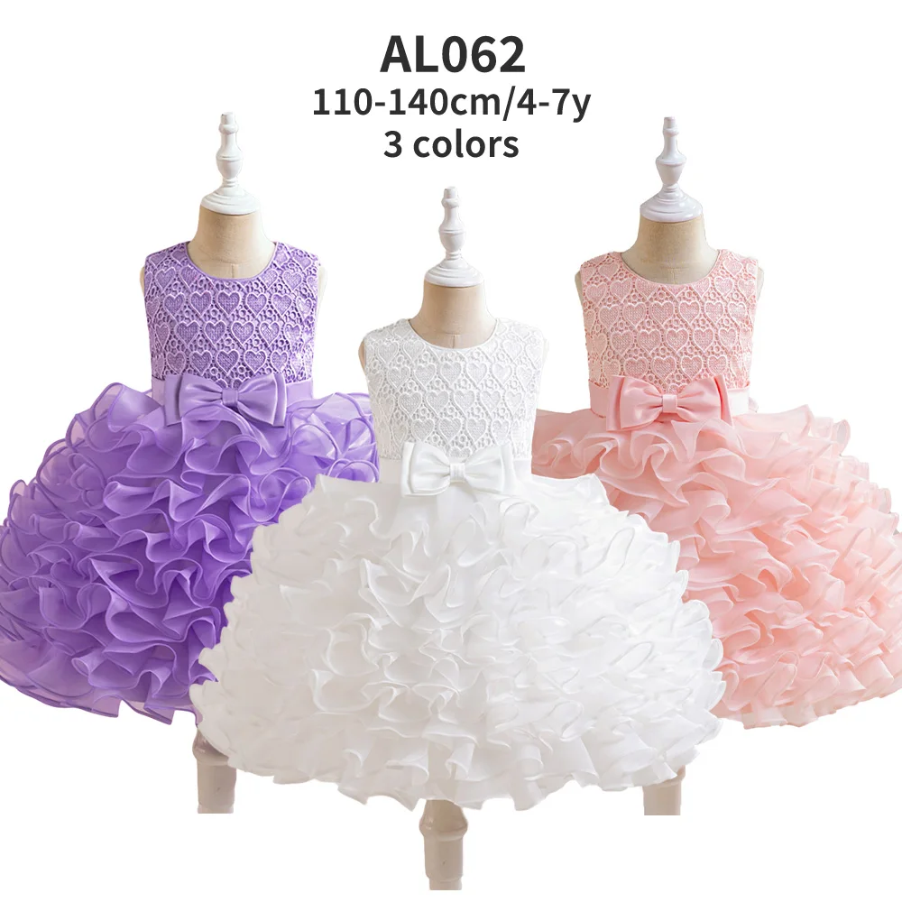 FSMKTZ New Design Puffy Peach Girls Princess Dress for Kids Flower Girls Dress Bling Bling Birthday Party Frock for Girls