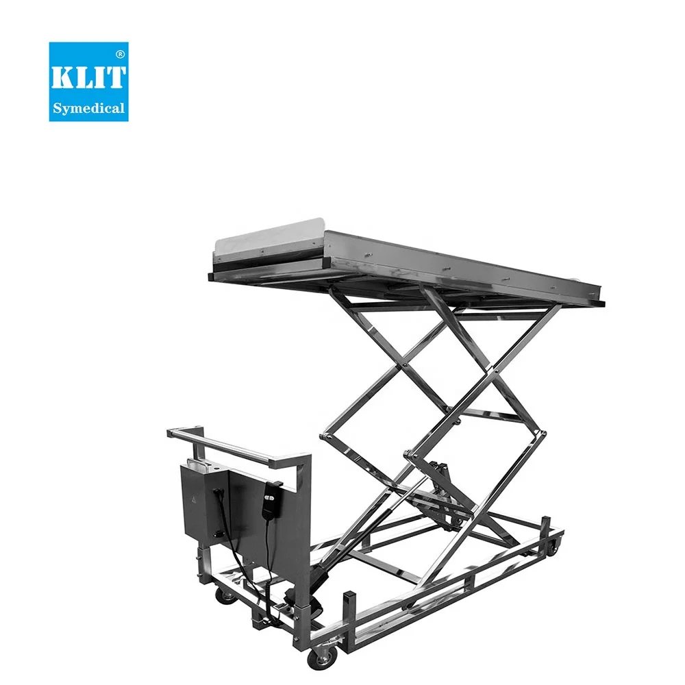 Best selling lifting funeral stretcher mortuary trolley/Hydraulic Mortuary Lift/Double scissors electric lifting equipment