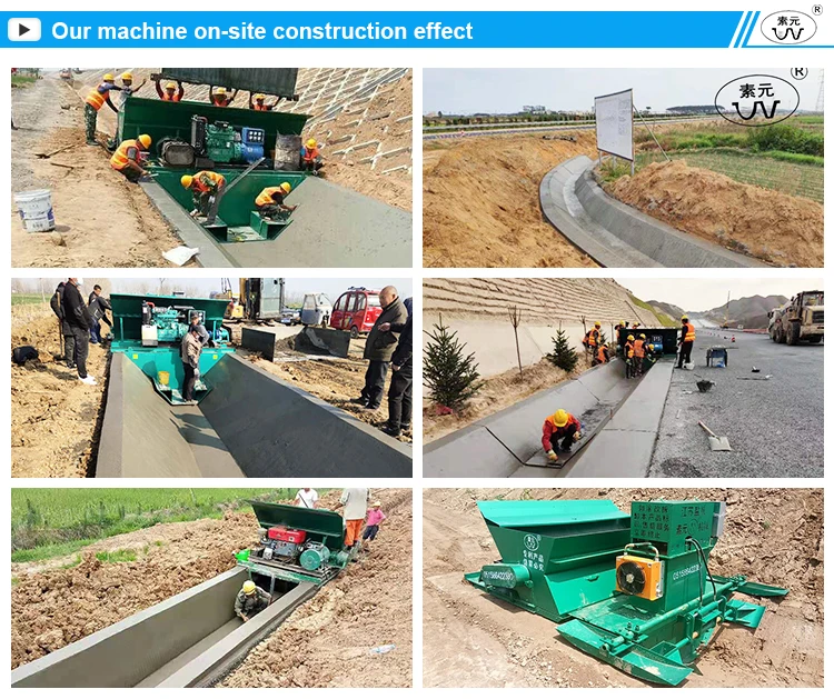 Customized Manufacturer  Slipform Paver Roadside Stone Ditch Curb Paver Sliding Machine