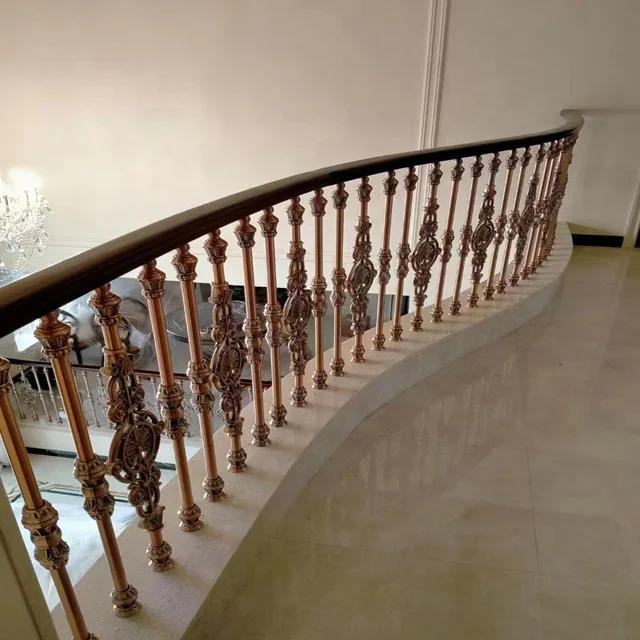 Luxury Style Elegant Decoration Of Interior Gold/Brass/Bronze Stair Railing Design