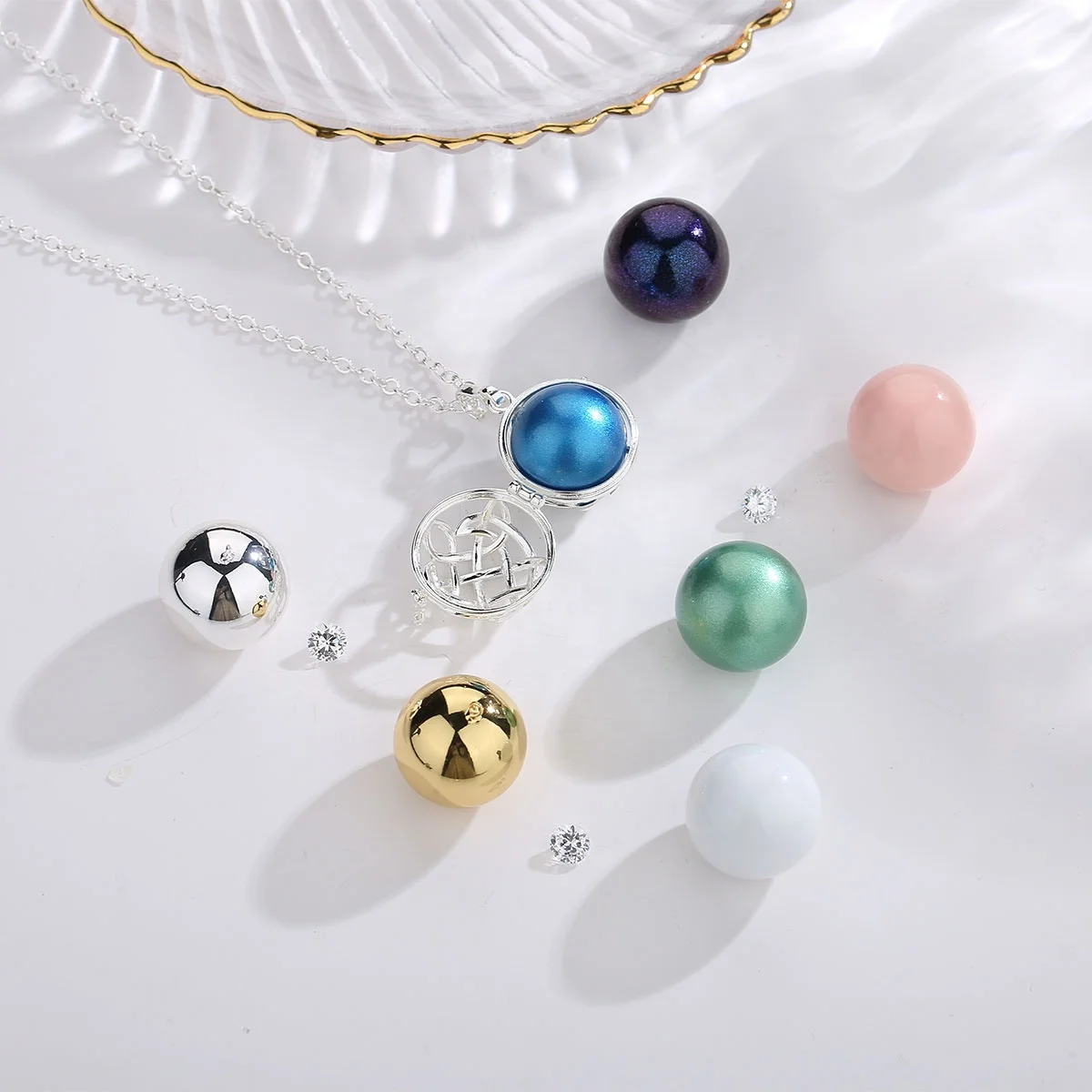 Silver Celtic Irish Knot Cage Mexican Bolas Ball Maternity Ball Chiming Ball Harmony Bola