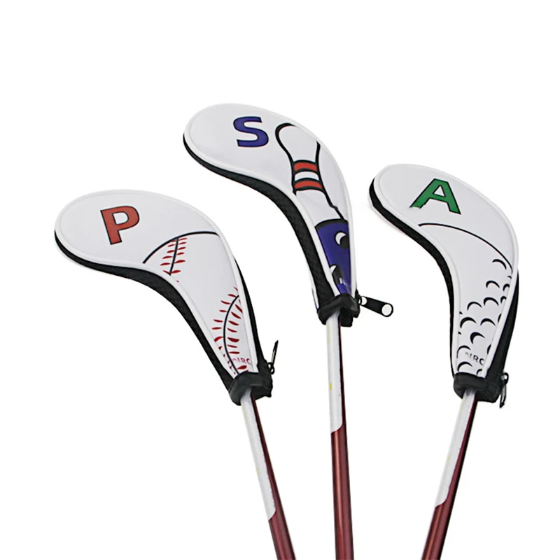 Handmade customized logo golf iron head cover sports suit golf head cover leather golf iron cover