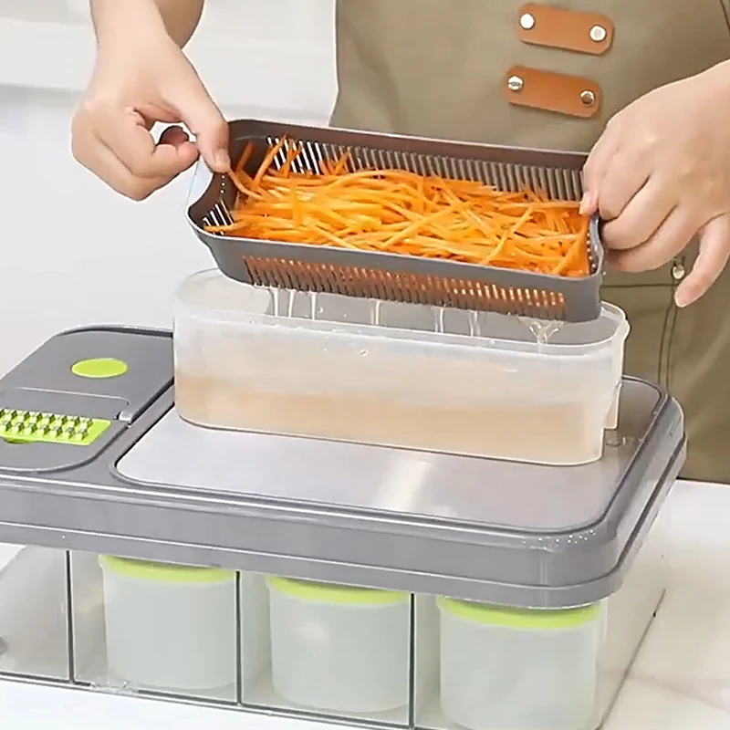 Hot Selling Kitchen Multi High Capacity Manual Mandoline Fruit Vegetable Cutter Onion Veggie Slicer Vegetable Chopper