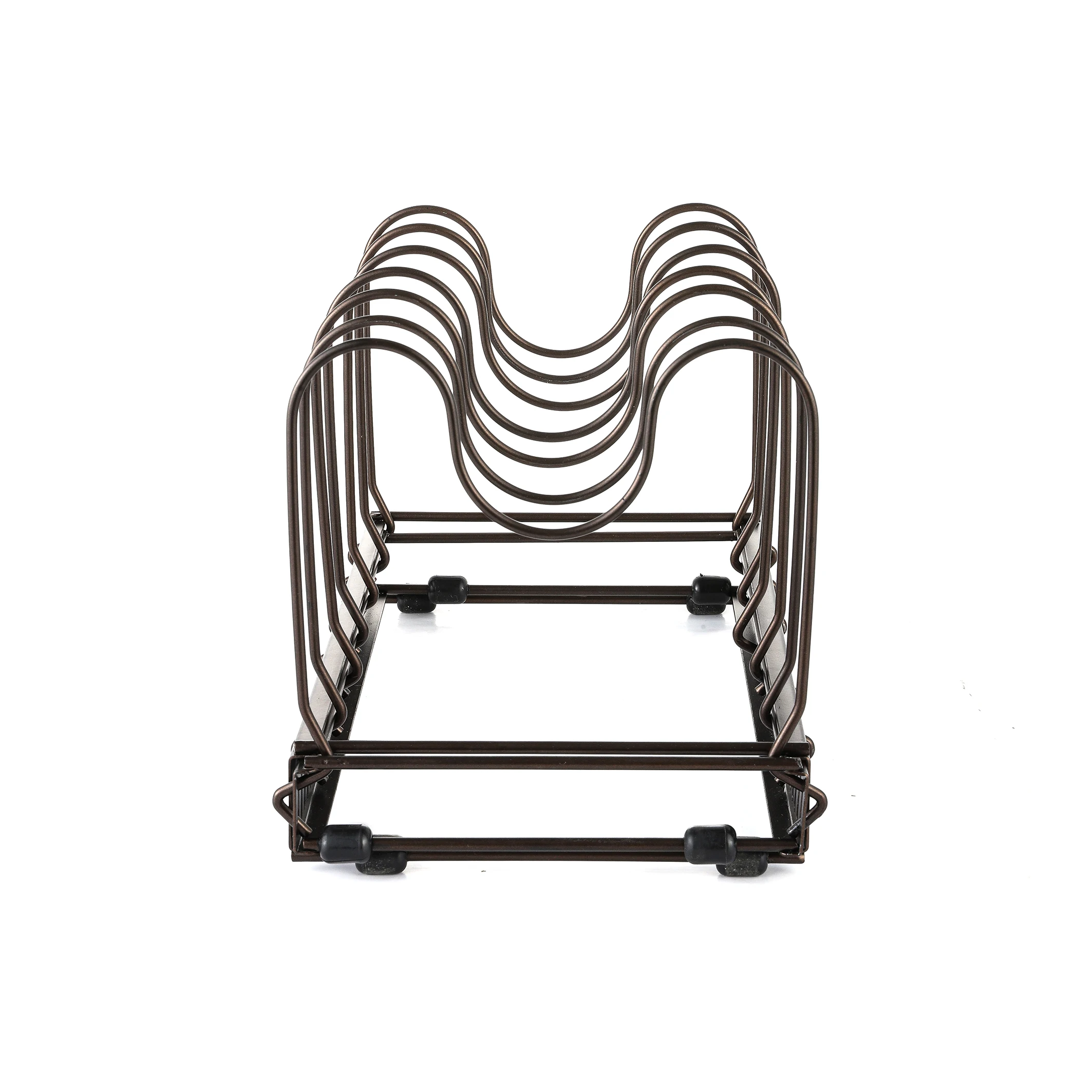 2021 Multifunctional Telescopic Kitchen Shelf Wrought Iron Pot Cover Storage Rack Multi-layer Adjustable Pot Rack