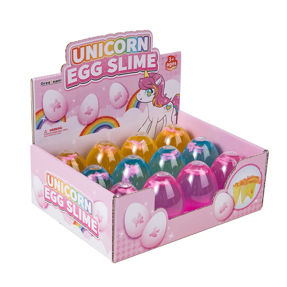 New Arrivals Unicorn Slime Egg Slime for Kid Play Anti Stress Toy