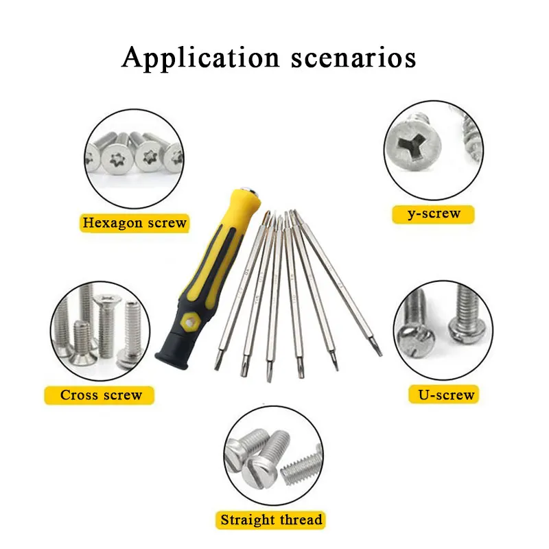 6 in 1 Mini Screwdriver Set Computer Phone cross Y U shape bits Repair 6 pc watch pocket eyeglass mini precision screwdriver set