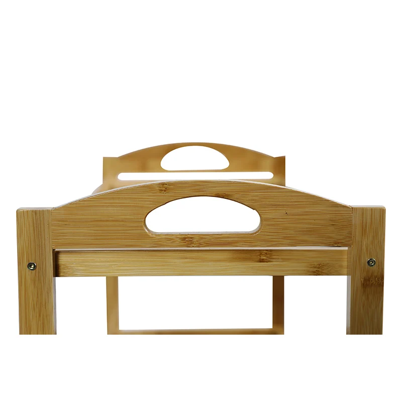 Трехслойная бамбуковая тележка для овощей, кухонная стойка для хранения, Кухонная Тележка