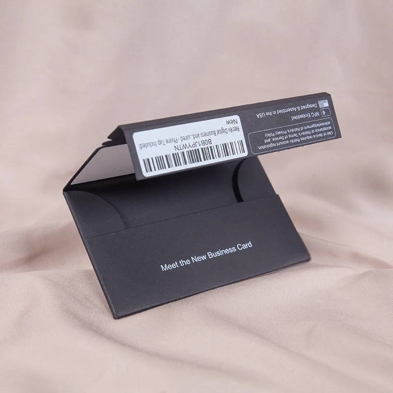 Custom Logo Silver Hot Stamp Matt Black Zipper self seal Strong Black Paper Envelope for card nfc