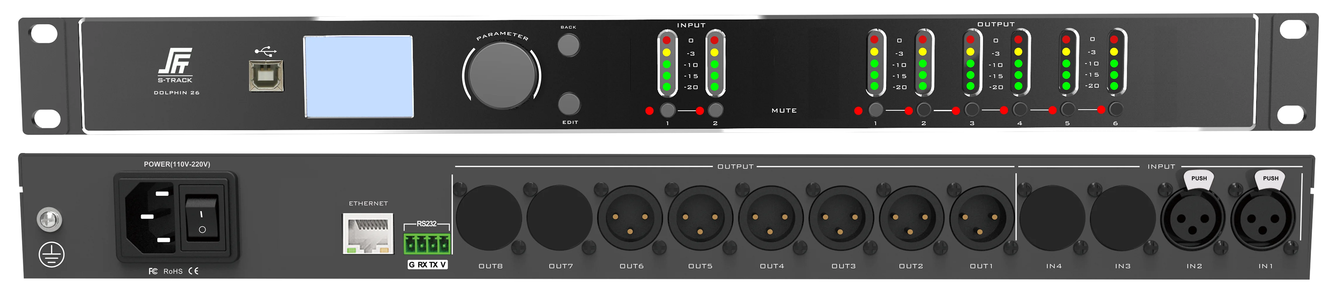 S-TRACK Professional DSP Pro Audio Processor XRL Dante Conference Audio system Music Audio AV dbx dsp