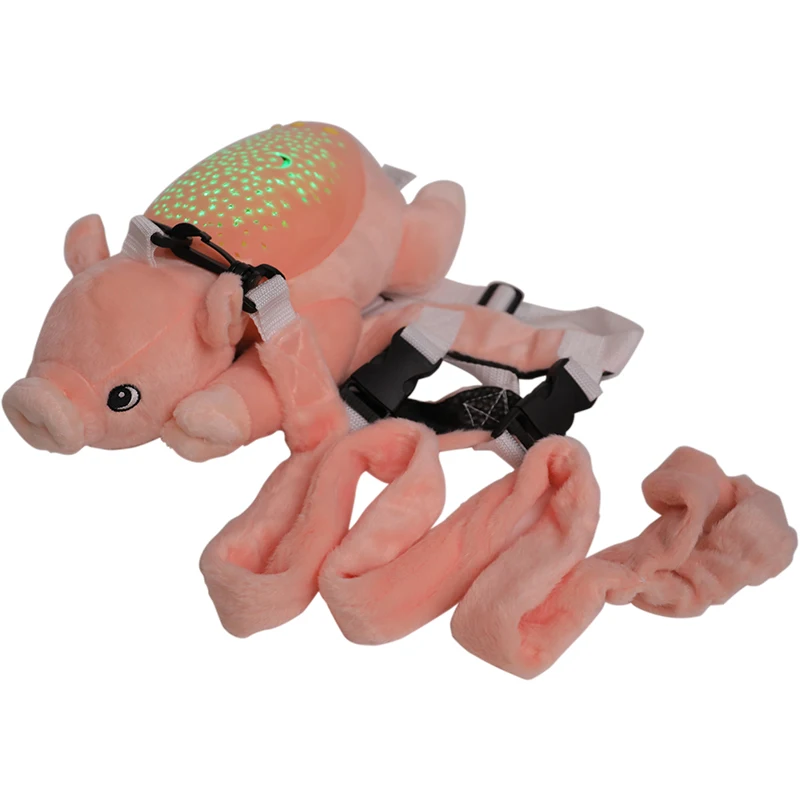 Small Plush Animal Projector for Baby 2-5 Years,Preschool Musical Toys with Anti-Lost Safety Harness Leash