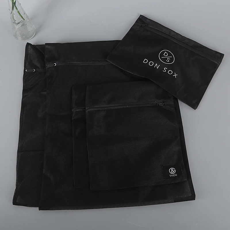 Черный Индивидуальные логотип сетки грязное белье коммерческих Прачечная Сумки для домашнего использования