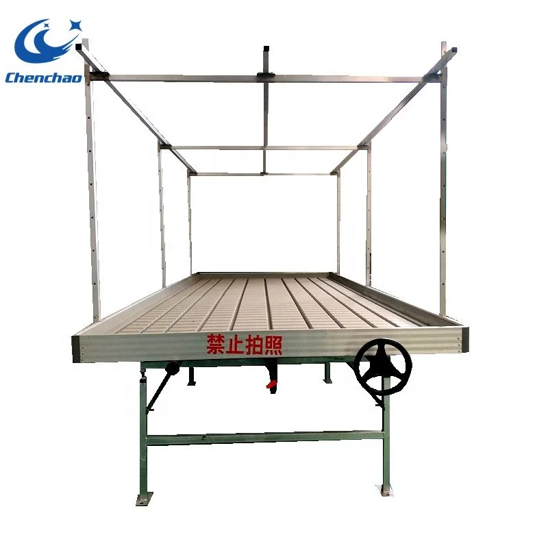 Aluminum frame with hot galvanized greenhouse Ebb and Flow rolling bench