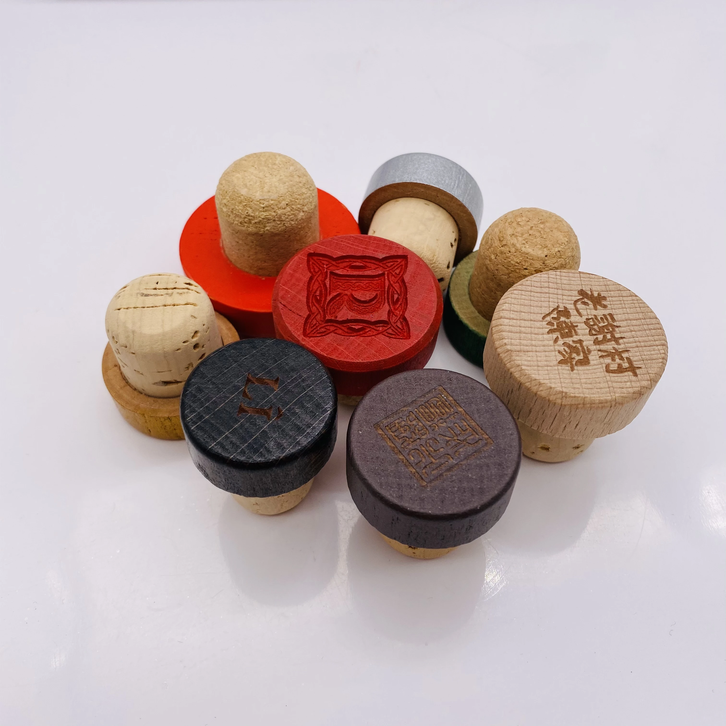 Popular Household High-end wood lid cork ball stopper cork stopper size Champagne Wine Stopper
