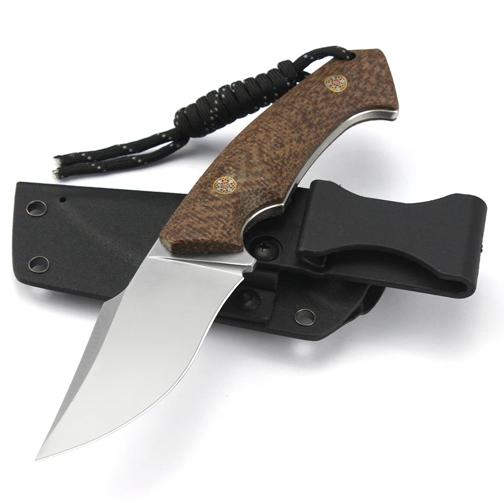 Персонализированная Ручка Micarta D2 Сталь уличный Тактический охотничий нож с фиксированным лезвием Kydex