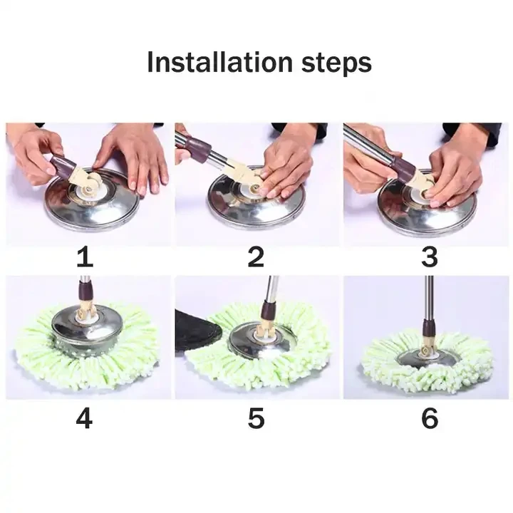 New Design Stainless Steel Telescopic Bathroom floor Wet Dry Handle 360 Rotating Magic Mop Bucket With Wheels