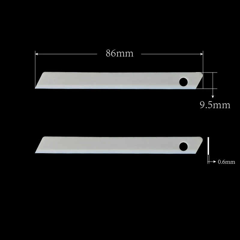 Ceramic Cardboard Utility Knife Blades Zirconia Art Leather Textile Cutting Blade Custom Size Cut Paper box cutter blades