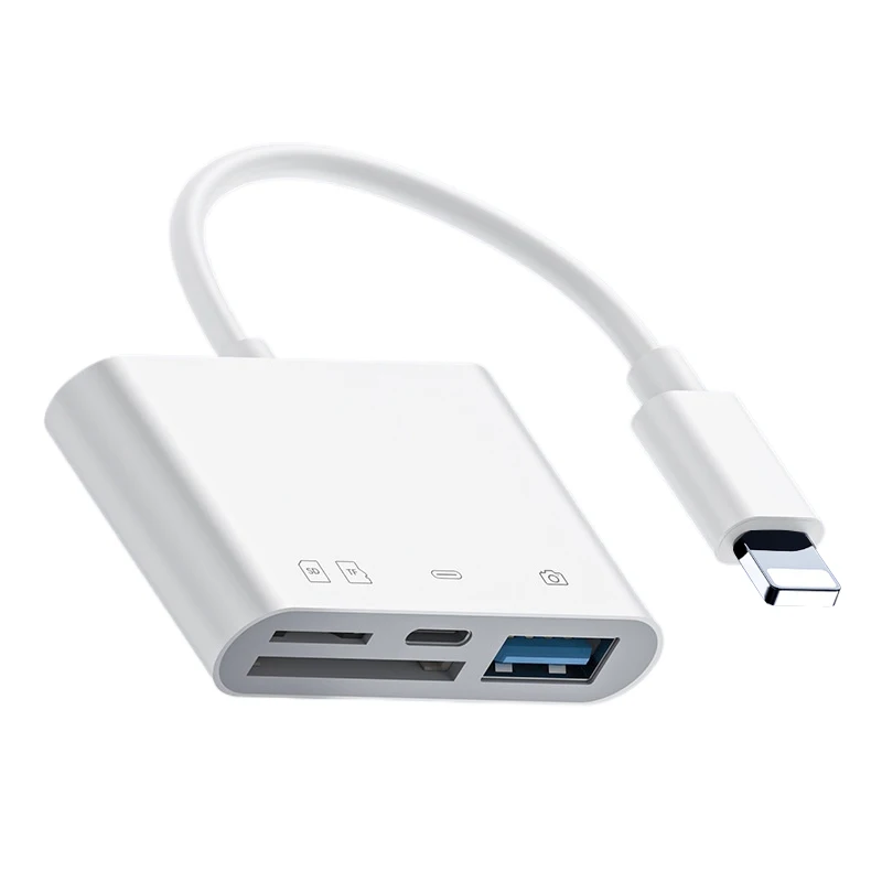 Новая технология 8pin на SD/TF карта адаптер OTG зарядка USB диск четыре в одном для iphone14 Huawei