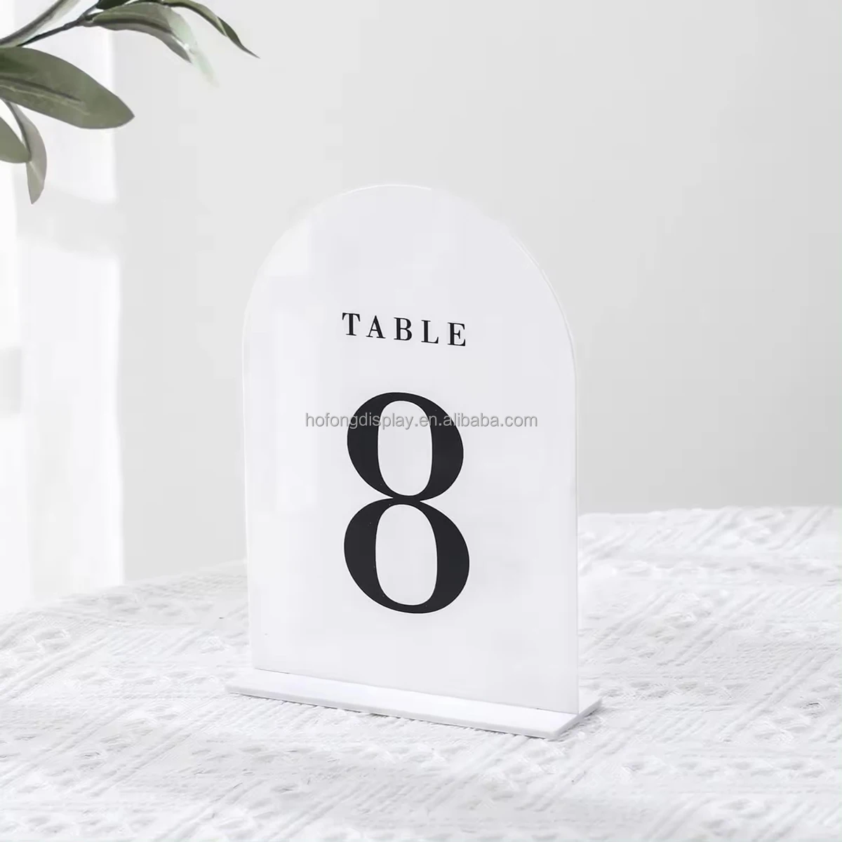 Acrylic Wedding Table Number, Frosted Arch With Stand For Wedding Table Store Centerpieces