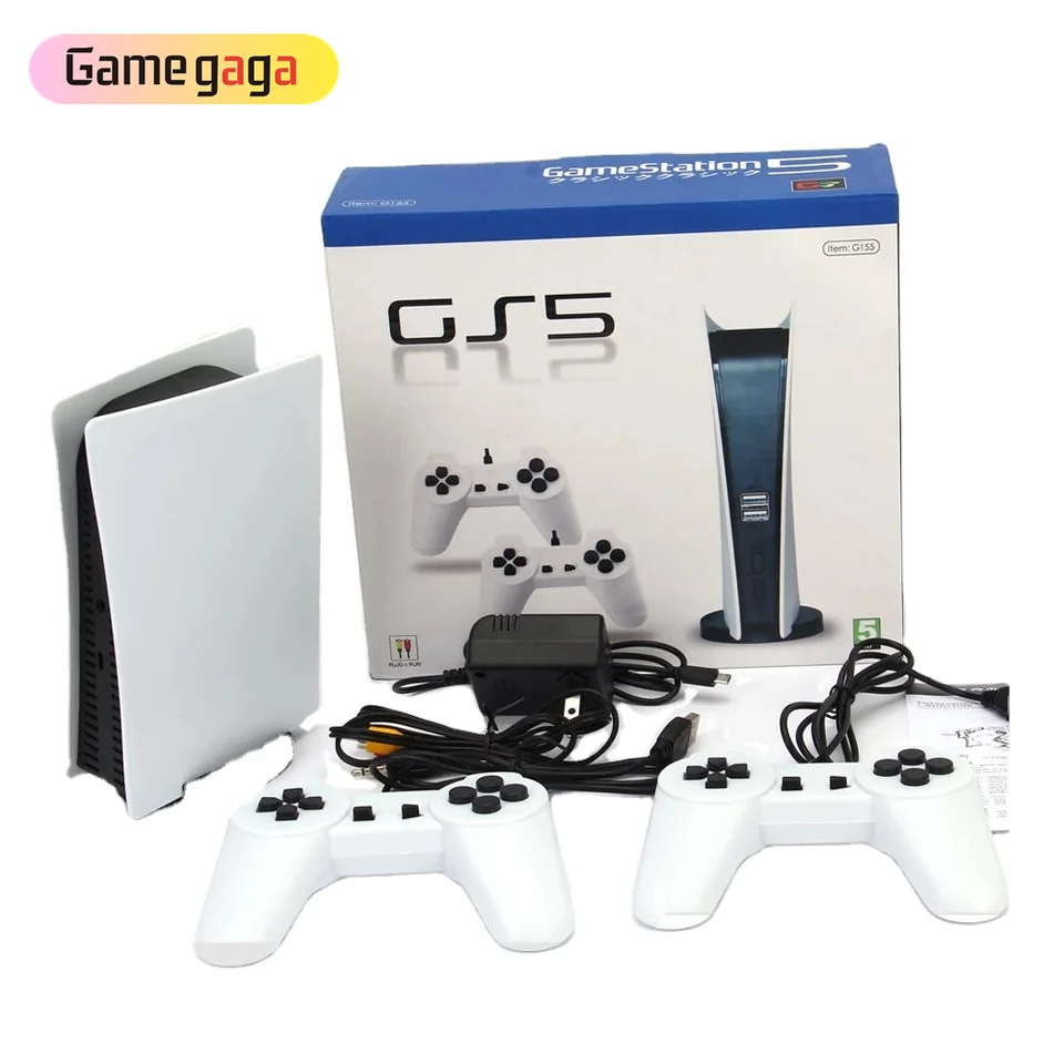 Mini GS5 Game Station Video Game Console For PS5 Design Av Out Built in 200 Retro Games Wired Gamepad Console for NES