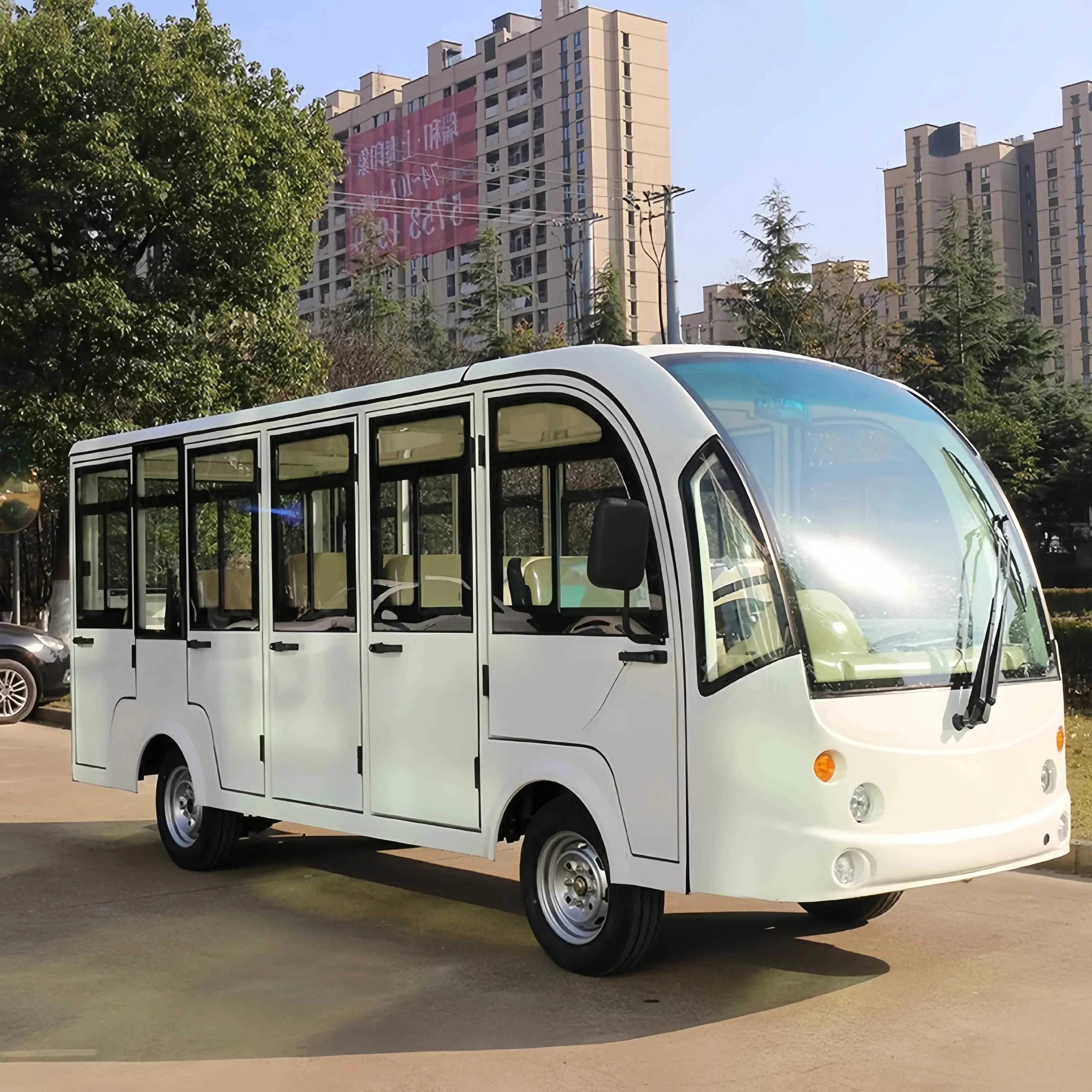 14 Seats Electric Sightseeing Bus Tour Shuttle Bus 72V Tourist Car with CE Certification