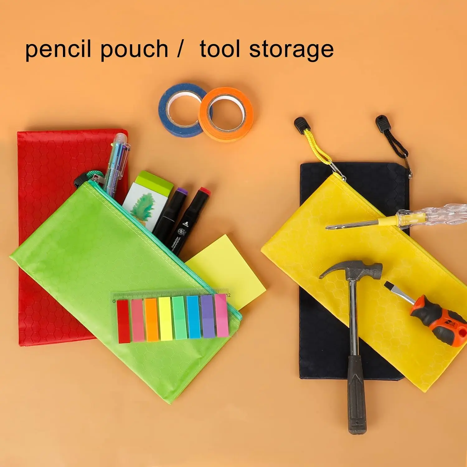 Waterproof Pencil Storage Bag Nylon Mesh Zipper Pouch A6 Travel Essentials Organizer Plastic File Folders for School & Office