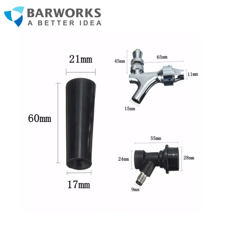 Chromed Beer Faucet with Cornelius Ball Lock Disconnect Homebrew Corny Cornelius Keg Faucet Tap