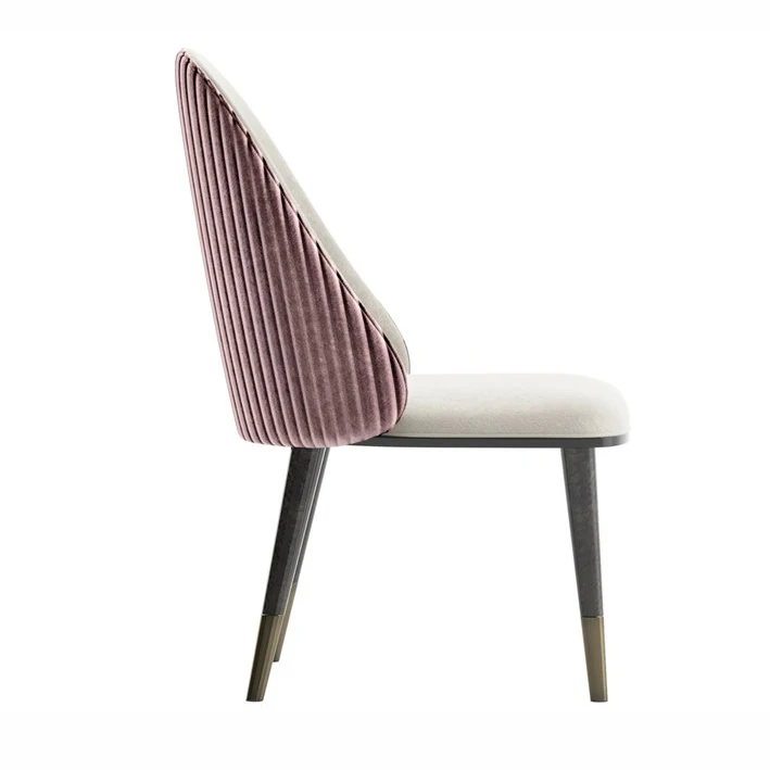 Modern dining chairs leather with shell back solid wood legs room set chair furniture wholesale
