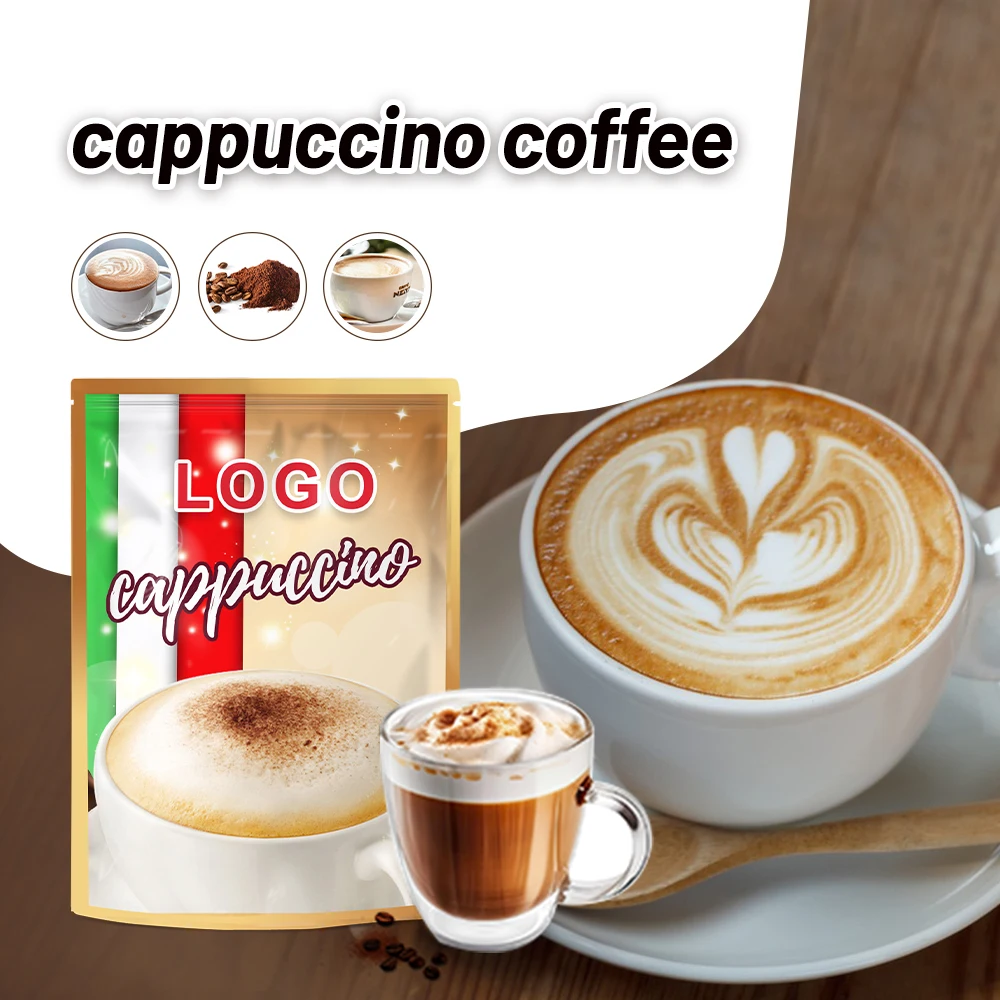 oem/odm Instant Mushroom Coffee Living Good Day Cappuccino with Chocolate Granule Instant Coffee Bag