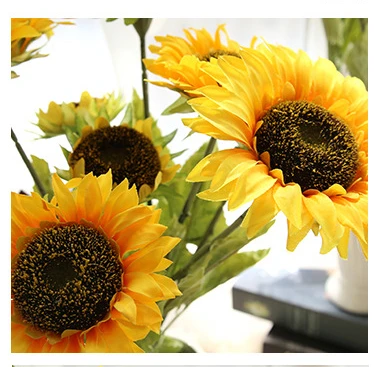 Hot sale high simulation giant yellow sunflower artificial flowers for cemetery