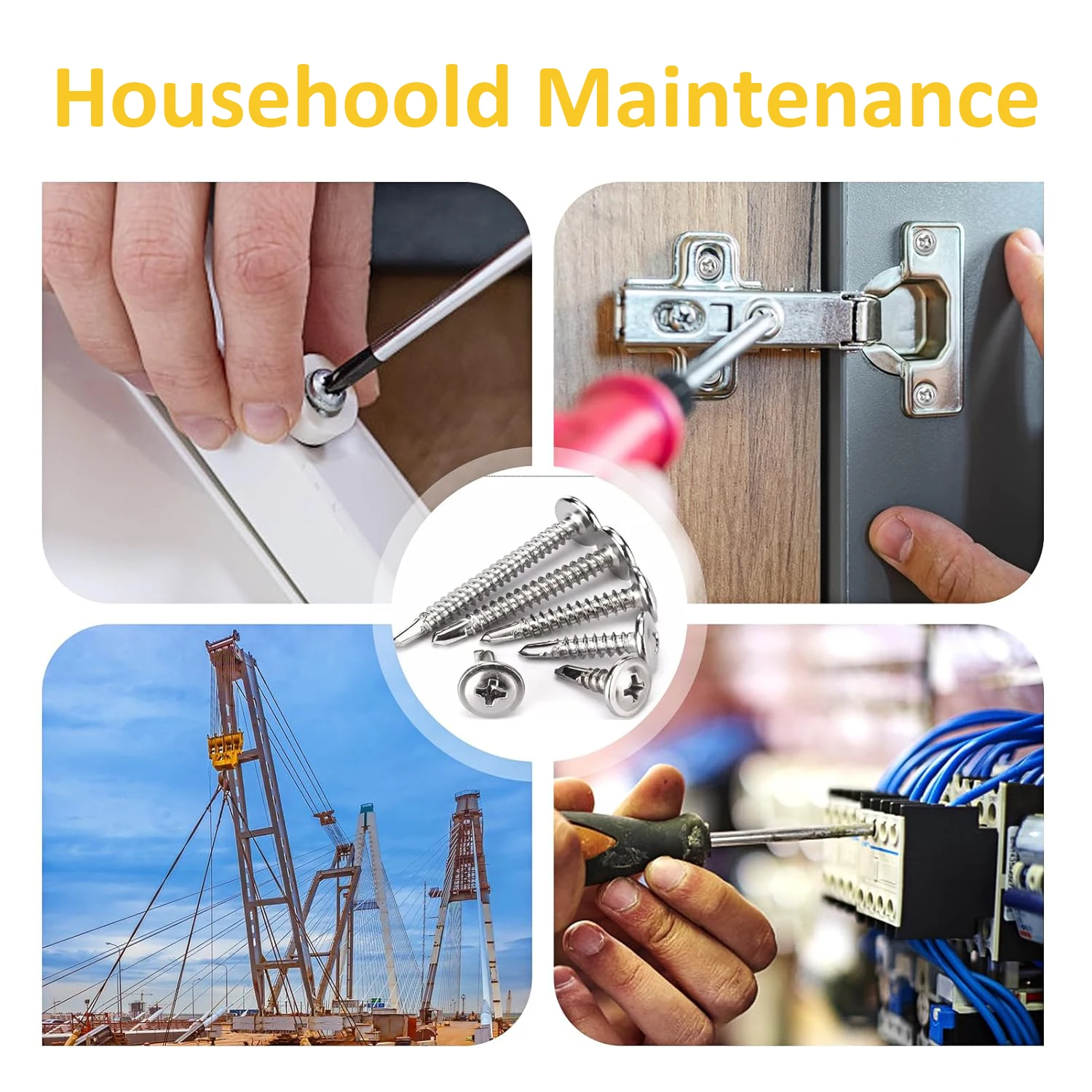 410 Stainless Steel Modified Truss Wafer Phillips Head Tek Roofing Self Drilling Screws Assortment Kit for Sheet Metal