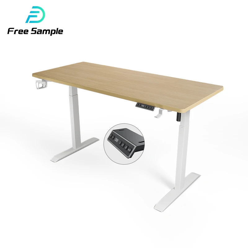 Yz Free Sample Steel Electric Sit Standing Desk Dual-motor Auto Height Adjustable Table Dual Motor Switch Table White
