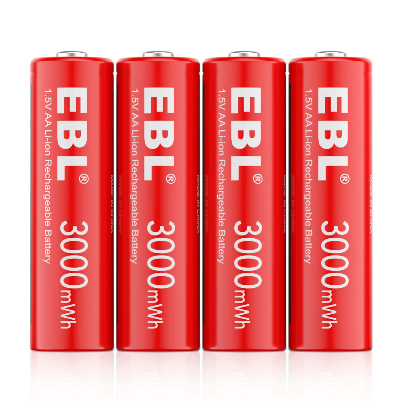 EBL High Performance 3000mAh 1.5V Portable AA Li-ion Rechargeable Lithium ion Battery 4 Pack Batteries