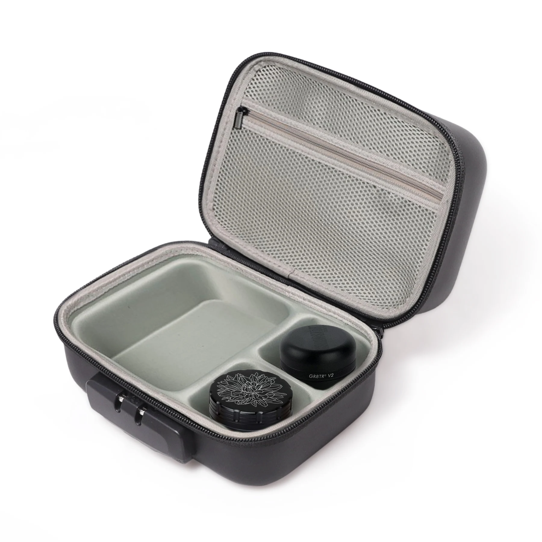 Wholesale Portable Hard Rolling Tray Stash Box Smell Proof Combo With Lock And Grinder